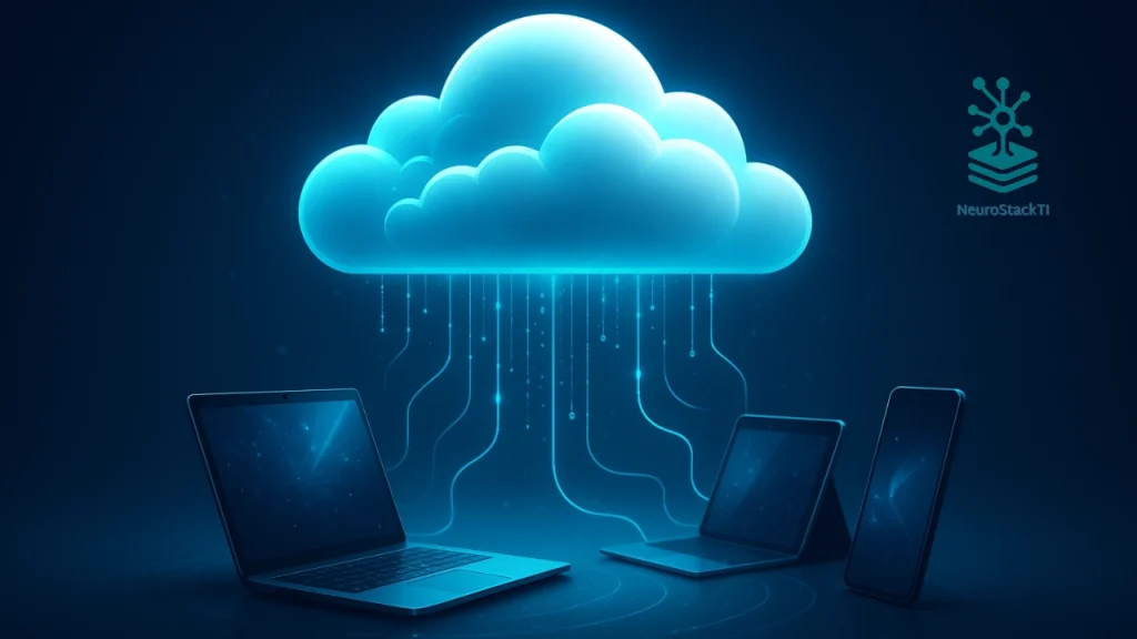 Computação em nuvem conectando dispositivos