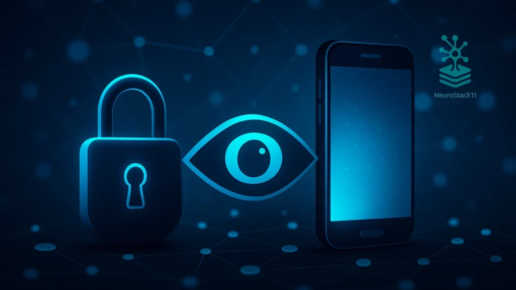 Ilustração conceitual sobre rastreamento e privacidade digital