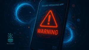 Alerta visual de falha crítica no aplicativo TeleMessage SGNL