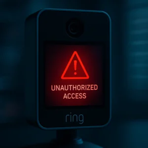 Alerta de acesso não autorizado em câmera Ring