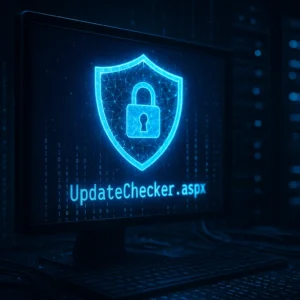 Shell web malicioso UpdateChecker.aspx em servidor IIS comprometido